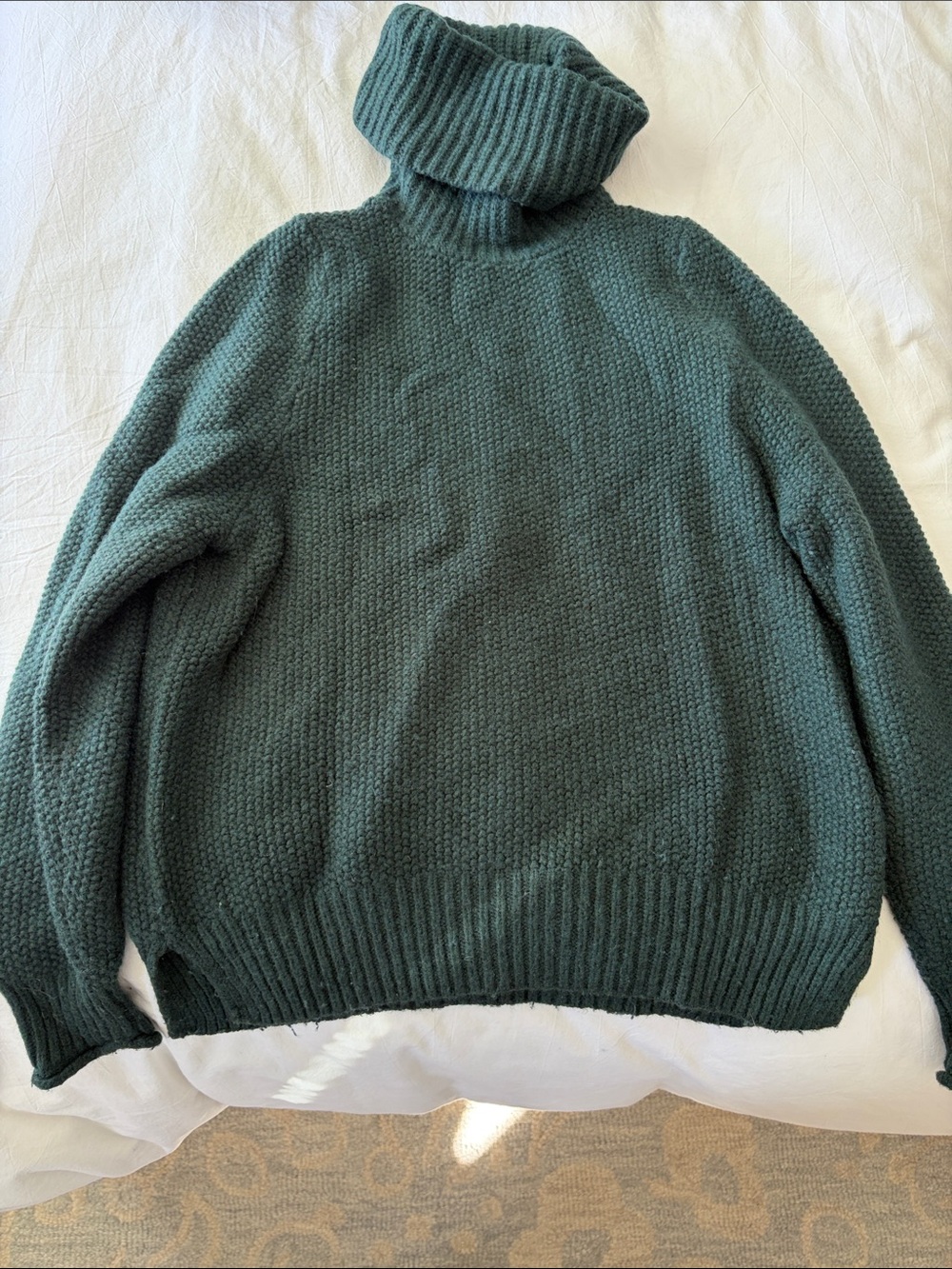 Madewell Women’s Forest Green Chunky Turtleneck Sweater